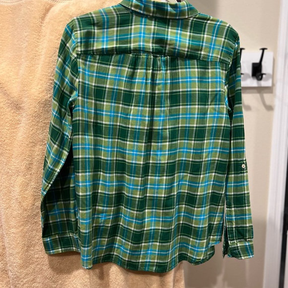 Talbots Green Plaid Lightweight Flannel - Picture 3 of 7